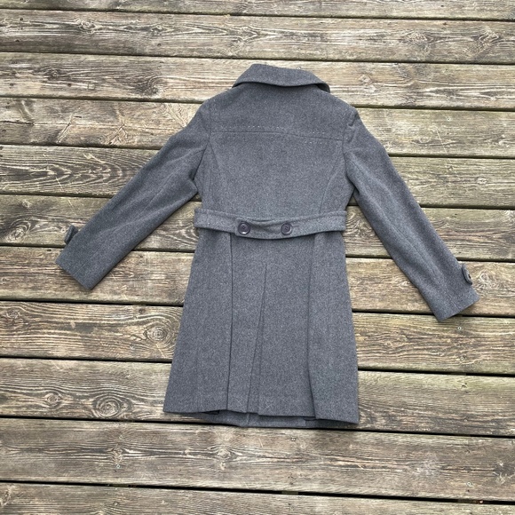 Women's Coat: Aritzia Wilfred Cashmere + Wool Dark Gray Peacoat - Picture 7 of 16